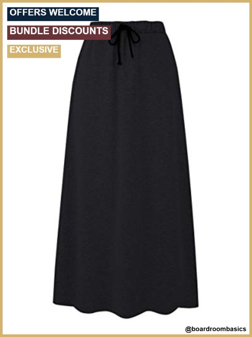 Womens Fleece Lined Long Jersey Skirt Elastic Waist A Line Flared Winter